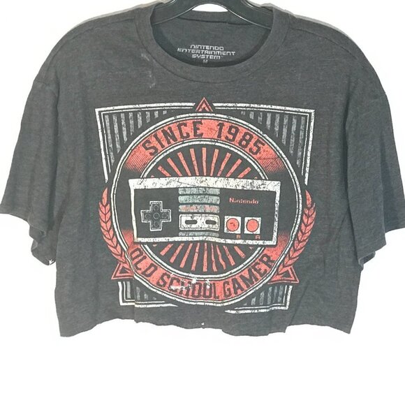 Nintendo NES Video Game Gamer Beach Surf Tank Crop Top Short Sleeve T Shirt - Picture 4 of 8